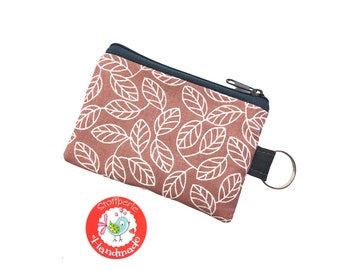 Mini purse - leaves / tendrils - dusky pink