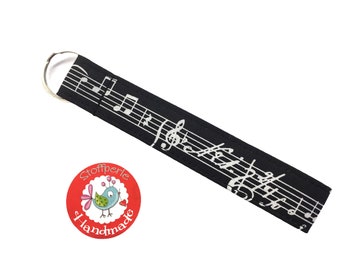 Keychain - music / notes - black