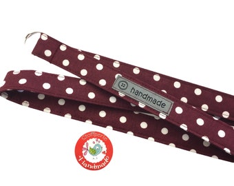 Lanyard - points / dots - dark red / white