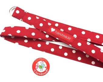 Lanyard - dots / dots - red / white - rockabilly