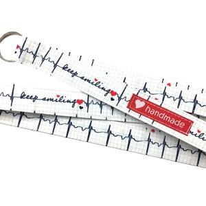 Lanyard ECG Keep Smiling Heart white / red image 2