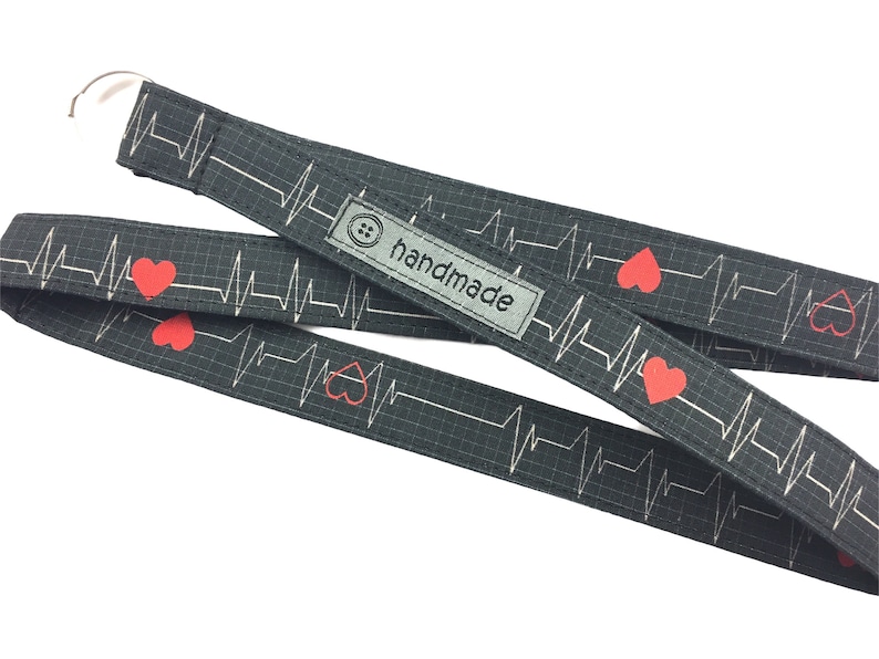 Lanyard ECG Heart grey Heartbeat image 2