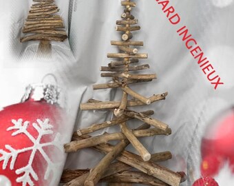 rotating floating wooden christmas tree 882