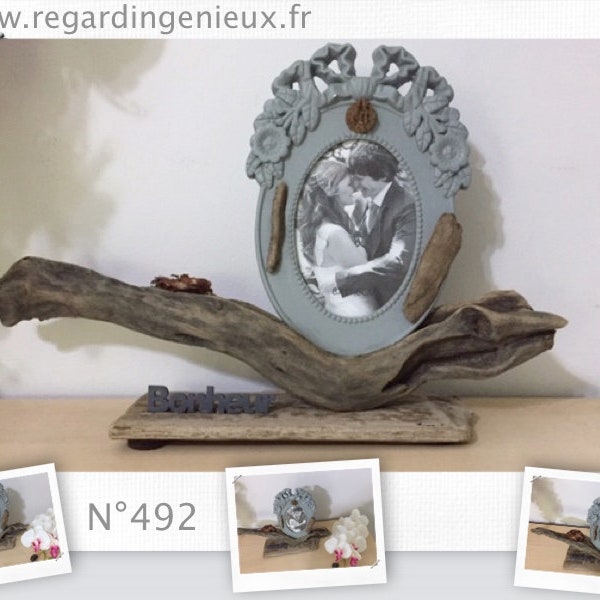 Cadre photo sur bois flotte n492