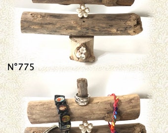 Jewelery display bracelets and rings n775 with 2 floors in driftwood, handcrafted