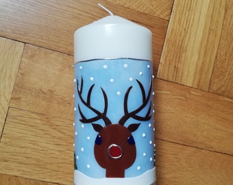 Bougie de Noël/hiver " Reindeer Rudolph »