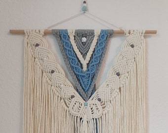 Colored macrame wall hanging