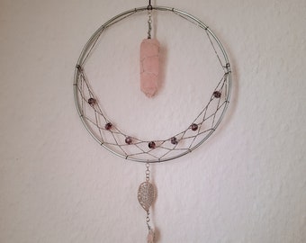 Suncatcher | Suncatcher | dream catcher | Rainbow Crystal | Crystal | Rainbow Maker | Gemstone | Rose Quartz | pink