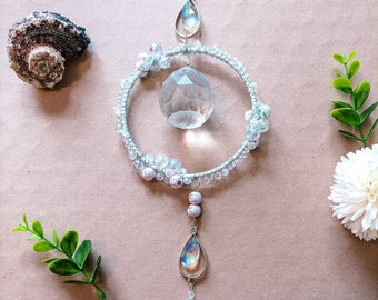 Sun Catcher | Suncatcher | Ornament | Deco | Pearls | crystal | rainbow maker | Rose Quartz | shell