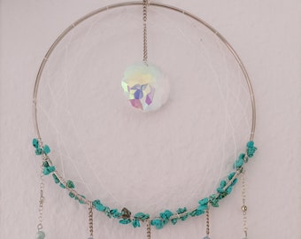 Sun Catcher | Suncatcher | dream catcher | rainbow crystal | crystal | rainbow maker | Gem | Turquoise |