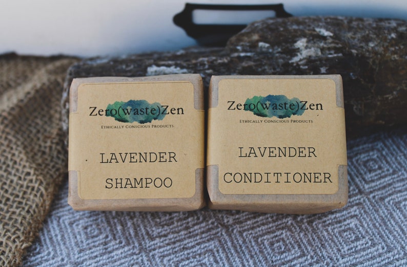 Solid Shampoo  Conditioner Bar Bundle - Zero Waste - Package-Fr