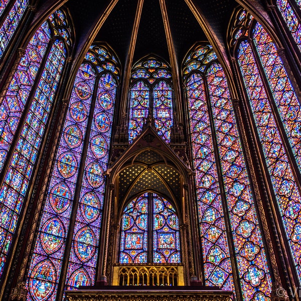 Sainte-Chapelle, Paris, France Prints, Architecture Prints, Gothic Architecture, Stained Glass, Travel Photography