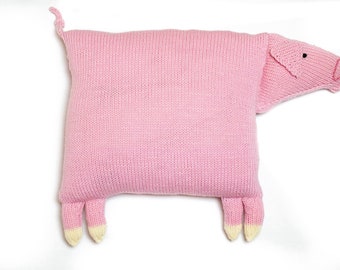 Knitting instructions animal pillow pig Peppy for a pillow 30 x 30 cm