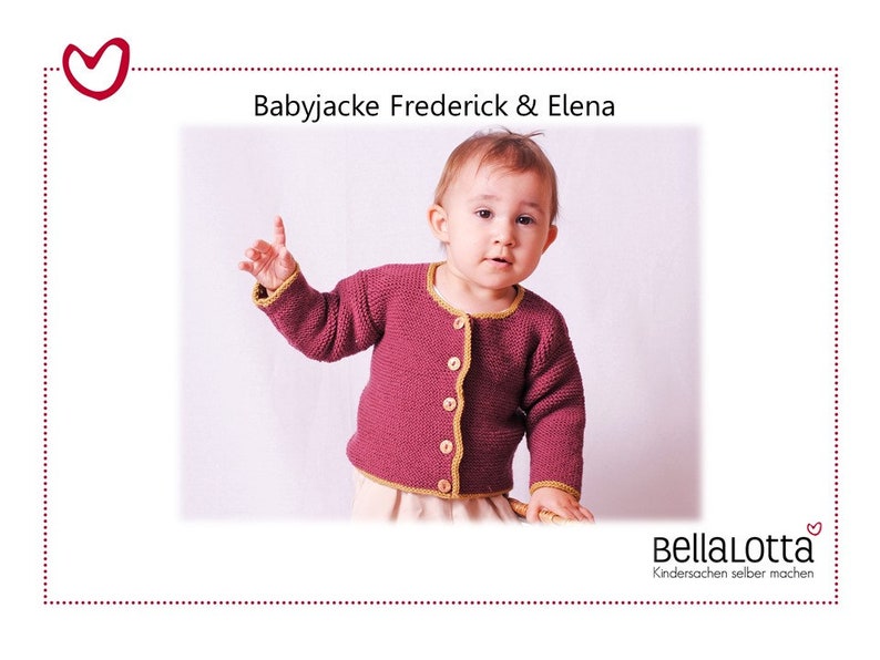 Strickanleitung Babyjacke Frederick & Elena in 3 Größen von 62 bis 92 Bild 1