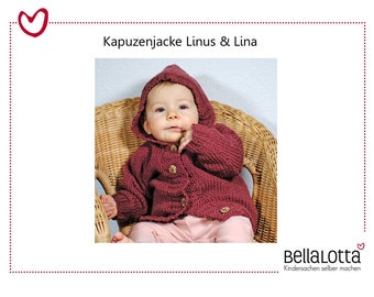 Knitting instructions hooded jacket Linus & Lina for babies - 0-24 months