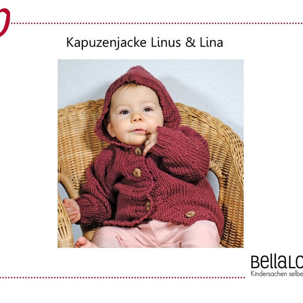 Knitting instructions hooded jacket Linus & Lina for babies - 0-24 months