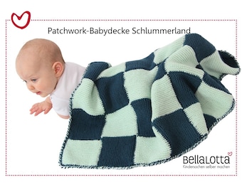 Knitting instructions baby blanket Schlummerland, 2 sizes, for beginners