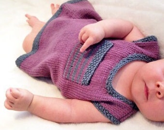 Strickanleitung aus Wolle für Babykleid Greta in den Größen 62 bis 92 - Anfängertauglich selber stricken