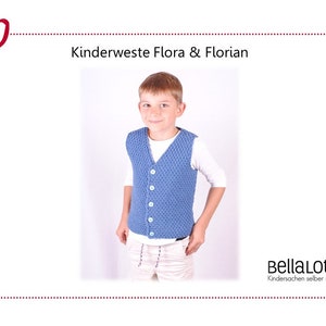 Anleitung Kinderweste Flora & Florian, Gr.98-128 Bild 1