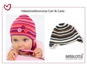 Crochet pattern baby hat Carl and Carla, 0-2 years