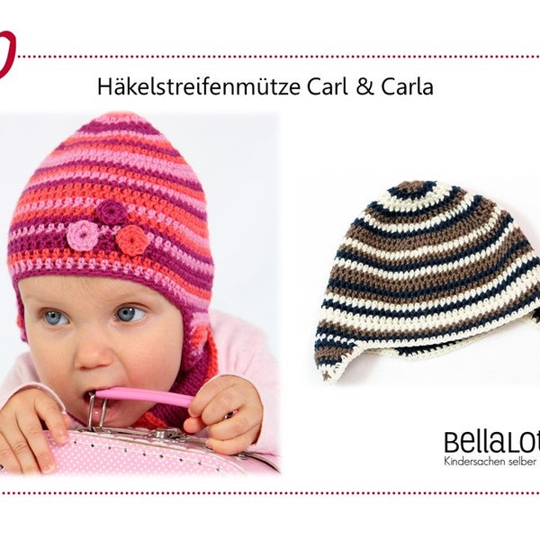 Crochet pattern baby hat Carl and Carla, 0-2 years