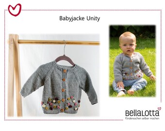 Knitting pattern baby jacket Unity for 3-24 months (62-92)