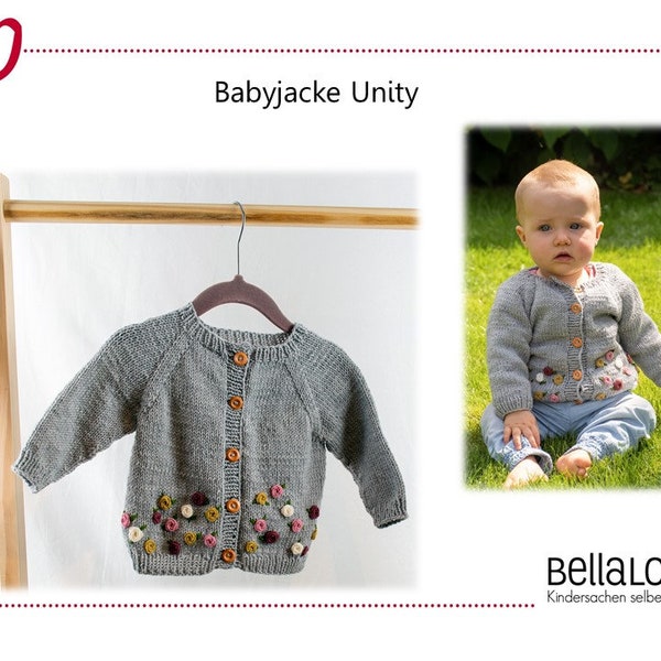 Knitting pattern baby jacket Unity for 3-24 months (62-92)