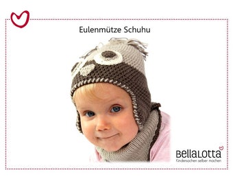 Crochet pattern owl hat Schuhu in 3 sizes from 0-2 years - suitable for beginners