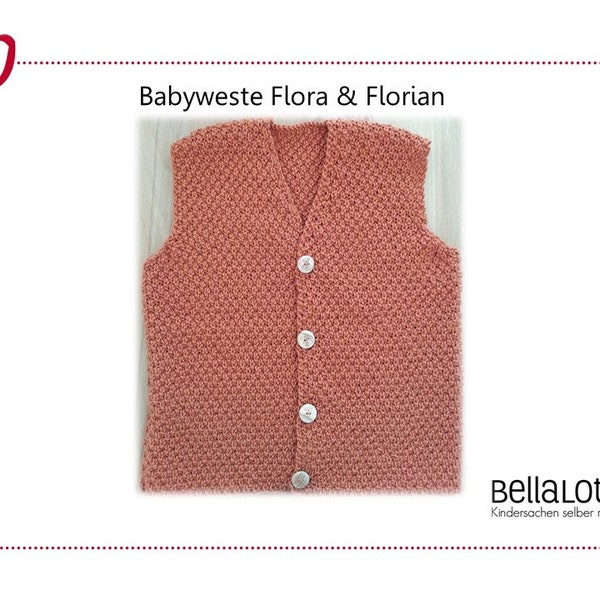 Knitting instructions baby vest Flora & Florian in sizes 62-92