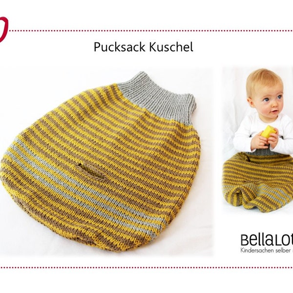 Strickanleitung Pucksack Kuschel, ca. 45x37 cm, Anfängerfreundlich