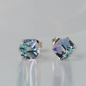 Swarovski crystal cube earrings clearance