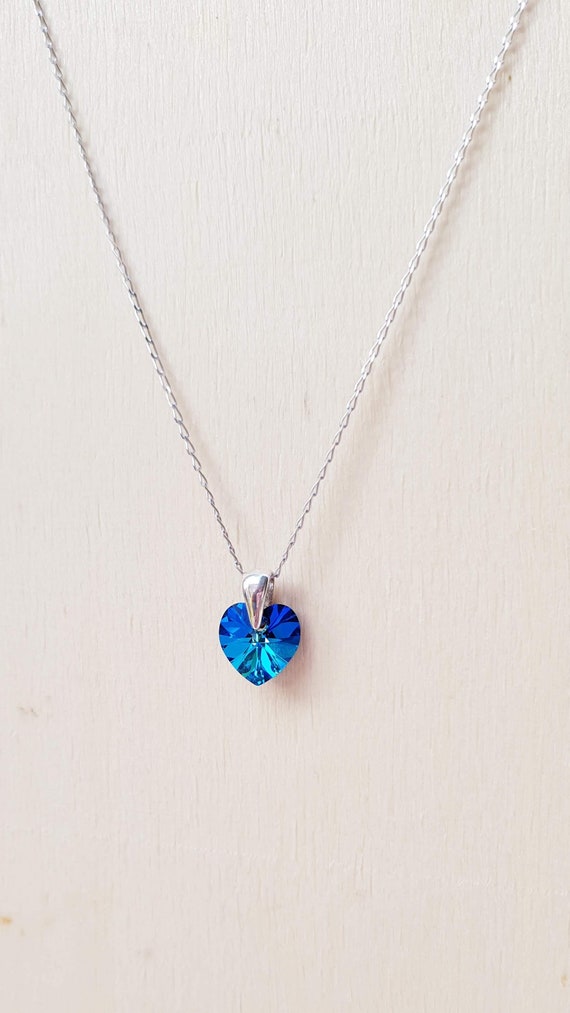 Swarovski ONE Pendant Heart, Blue, Rhodium plated -5511541 New | eBay
