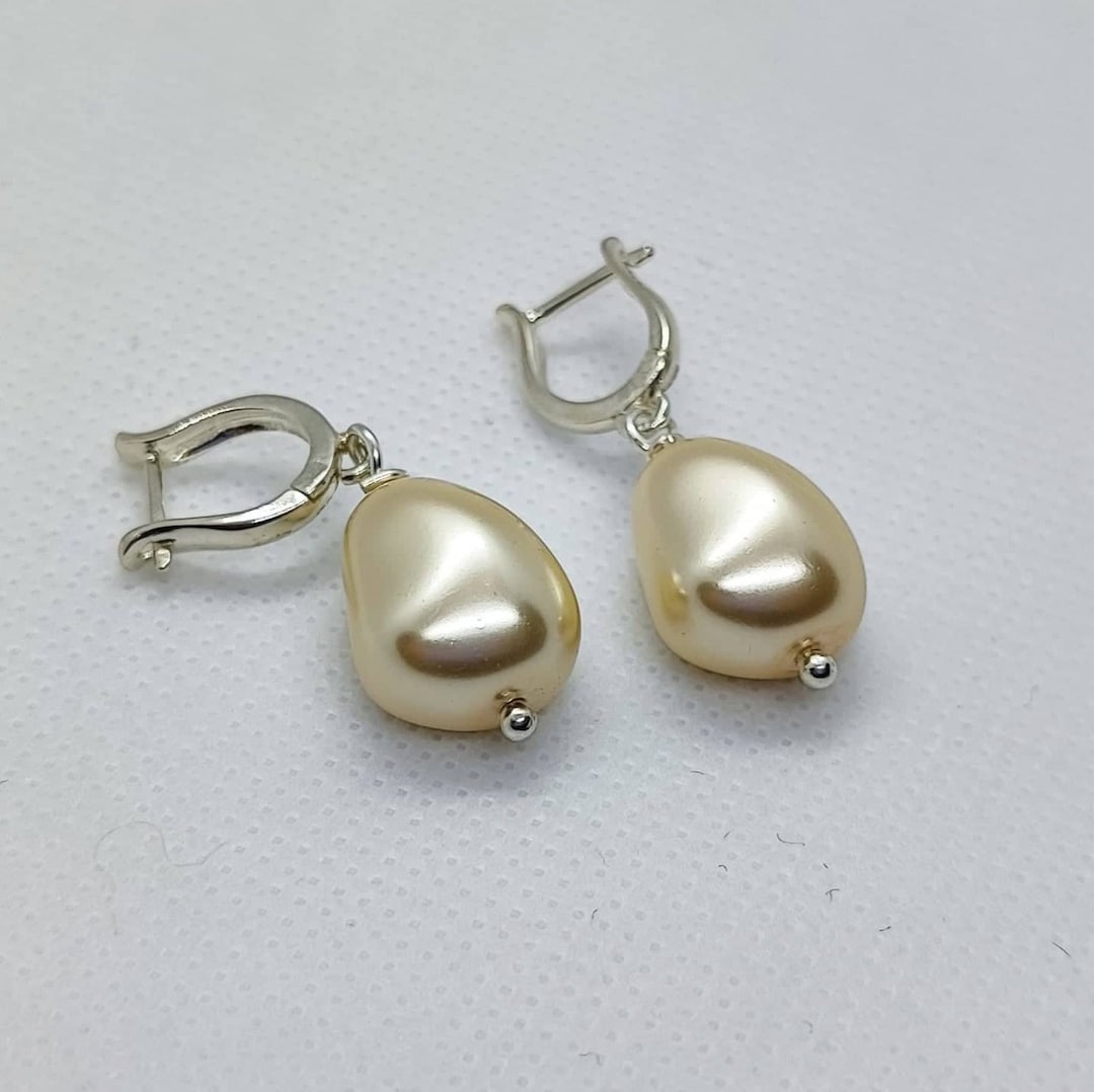 Eviarli Bohemian Perlen Ohrringe - Gold Tränen Tropfen Hochzeit Schmuck Damen