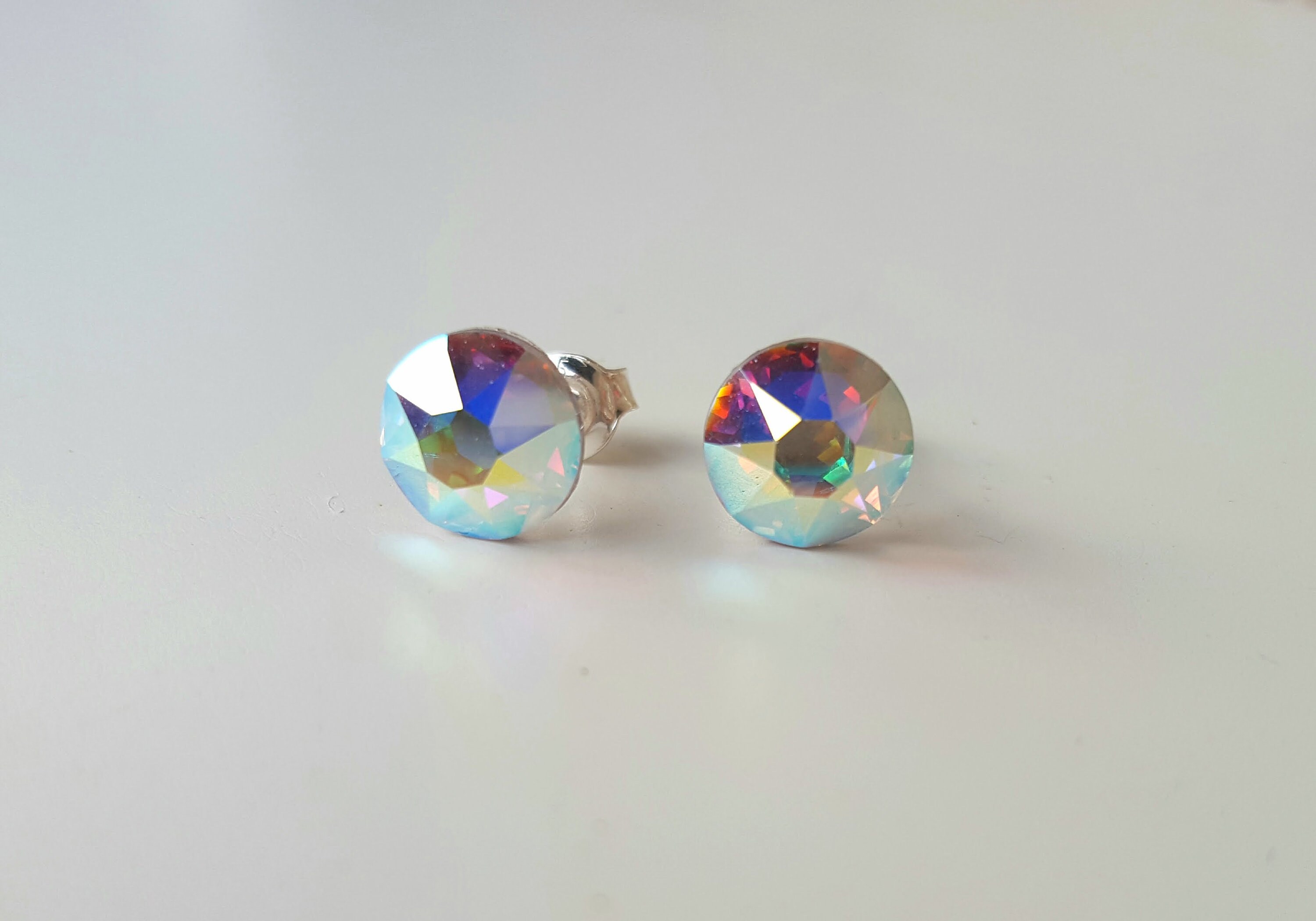 Aurora borealis Swarovski earrings Stud earrings Post earrings Etsy