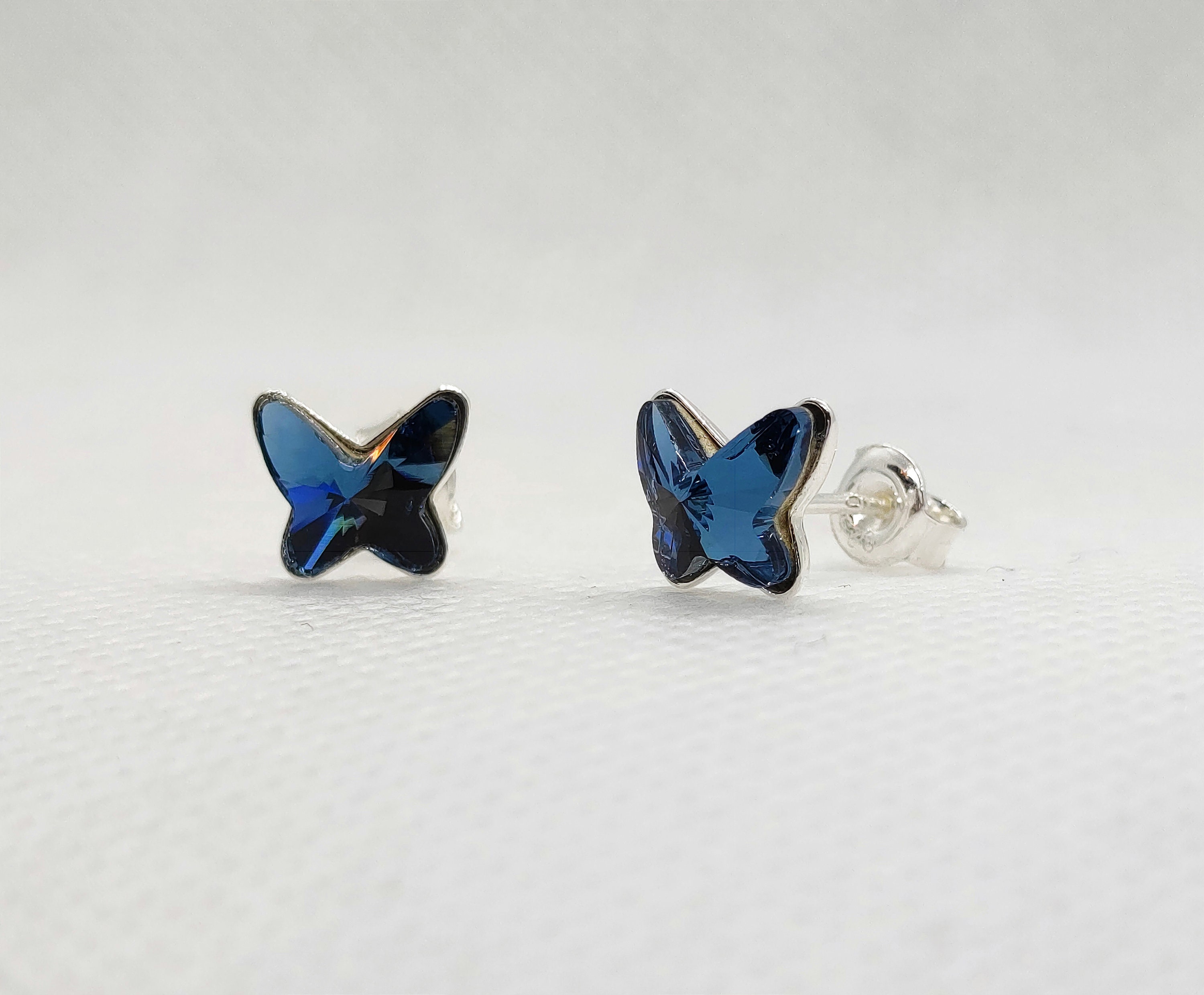 Pair of Midnight-Blue Butterfly Stud Earrings by Ilgiz F For Sale at  1stDibs | midnight blue butterfly, blue butterfly earrings studs, turquoise  butterfly earrings