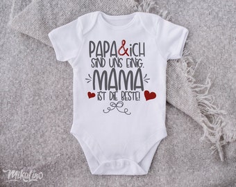 Babybody Mama Muttertagsgeschenk | Baby Body Spruch Papa Mama beste | Babygeschenk Geburt Neugeboren | Taufe | Muttertag Überraschung