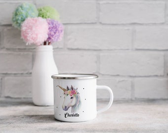 Kindertasse, Emaille Tasse personalisiert, Kinder Tasse mit Namen, Geschenk Kind, Emaille Tasse Kinder, Wunschname, Becher, Emaillebecher