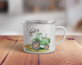 Kindertasse, Emaille Tasse personalisiert, Kinder Tasse mit Namen, Geschenk Kind, Emaille Tasse Kinder, Wunschname, Becher, Emaillebecher