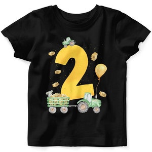 Mikalino Baby / Kinder T-Shirt mit Spruch Ich bin 2 Traktor Kurzarm Shirt für Jungen und Mädchen Geschenkidee Bild 3