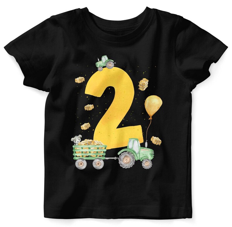 Mikalino Baby / Kinder T-Shirt mit Spruch Ich bin 2 Traktor Kurzarm Shirt für Jungen und Mädchen Geschenkidee Bild 3