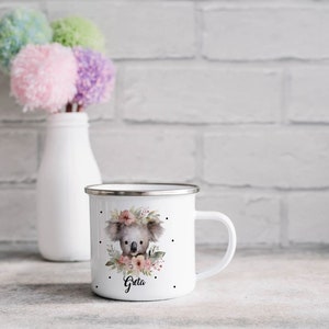 Kindertasse, Emaille Tasse personalisiert, Kinder Tasse mit Namen, Geschenk Kind, Emaille Tasse Kinder, Wunschname, Becher, Emaillebecher
