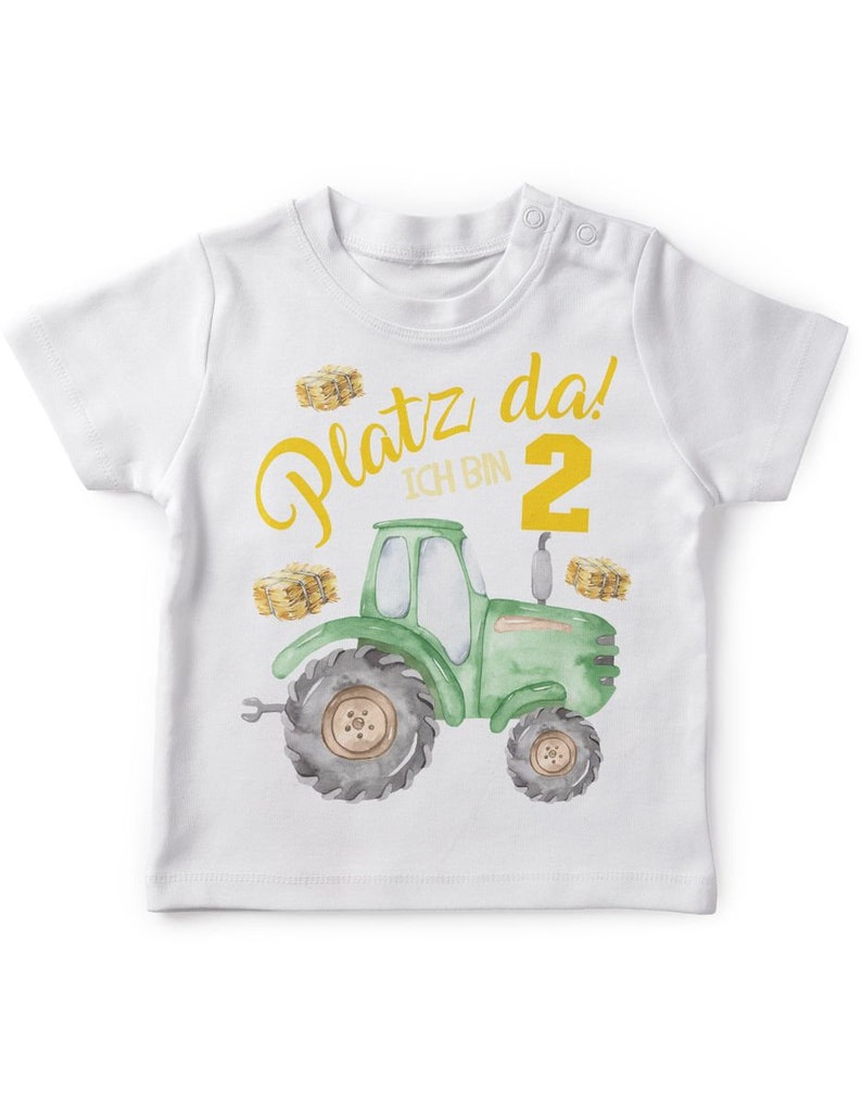 Mikalino Baby / Kinder T-Shirt mit Spruch Platz Da ich bin Zwei 2 Traktor Kurzarm Geschenkidee Bild 6