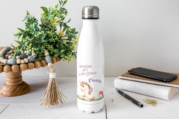 Kinder Edelstahl Trinkflasche Einhorn Liegend Schulkind Personalisiert Mit Wunschname Einschulung Geschenk Schulanfänger