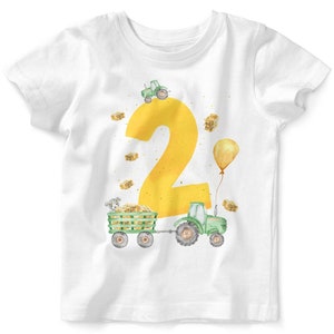 Mikalino Baby / Kinder T-Shirt mit Spruch Ich bin 2 Traktor Kurzarm Shirt für Jungen und Mädchen Geschenkidee Bild 7