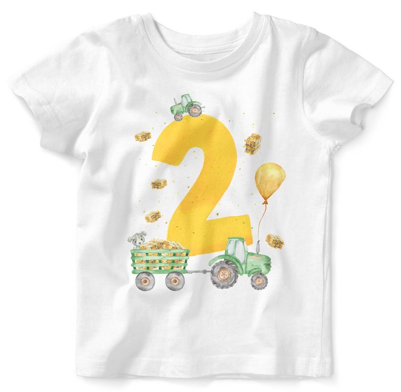 Mikalino Baby / Kinder T-Shirt mit Spruch Ich bin 2 Traktor Kurzarm Shirt für Jungen und Mädchen Geschenkidee Bild 7