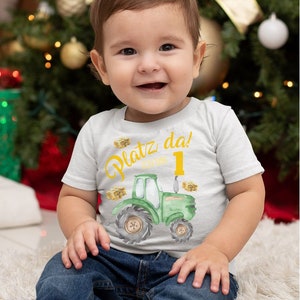 Mikalino Baby / Kinder T-Shirt mit Spruch Platz Da ich bin Eins 1 Traktor Kurzarm Geschenkidee Bild 8