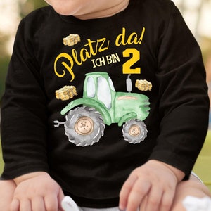 Mikalino Baby / Kinder Longsleeve mit Spruch Platz Da ich bin Zwei 2 Traktor Langarm Geschenkidee Bild 1