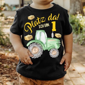 Mikalino Baby / Kinder T-Shirt mit Spruch Platz Da ich bin Eins 1 Traktor Kurzarm Geschenkidee Bild 1