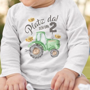 Mikalino Baby / Kinder Longsleeve mit Spruch Ich bin 2 Traktor Langarm Shirt für Jungen und Mädchen Geschenkidee Bild 7