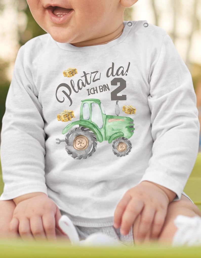 Mikalino Baby / Kinder Longsleeve mit Spruch Ich bin 2 Traktor Langarm Shirt für Jungen und Mädchen Geschenkidee image 7